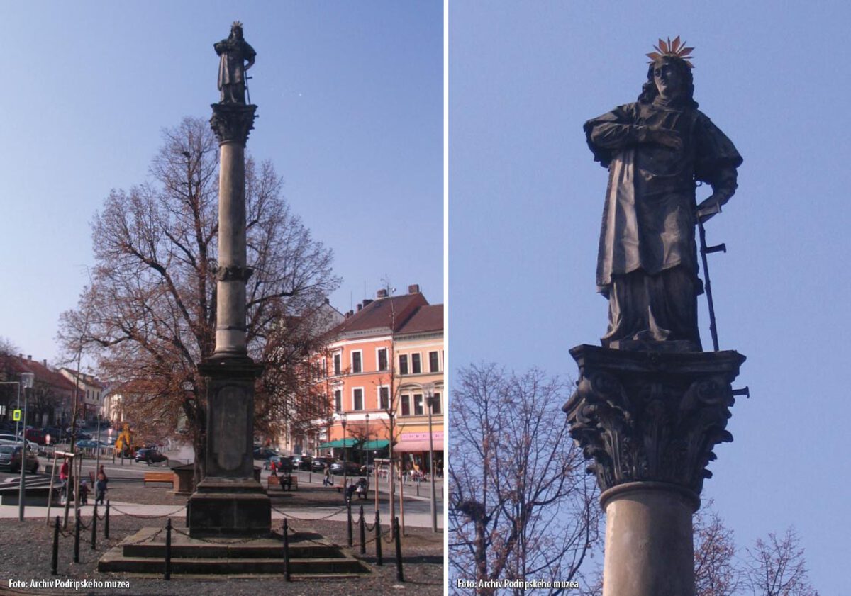 Morový sloup a socha sv. Vavřince